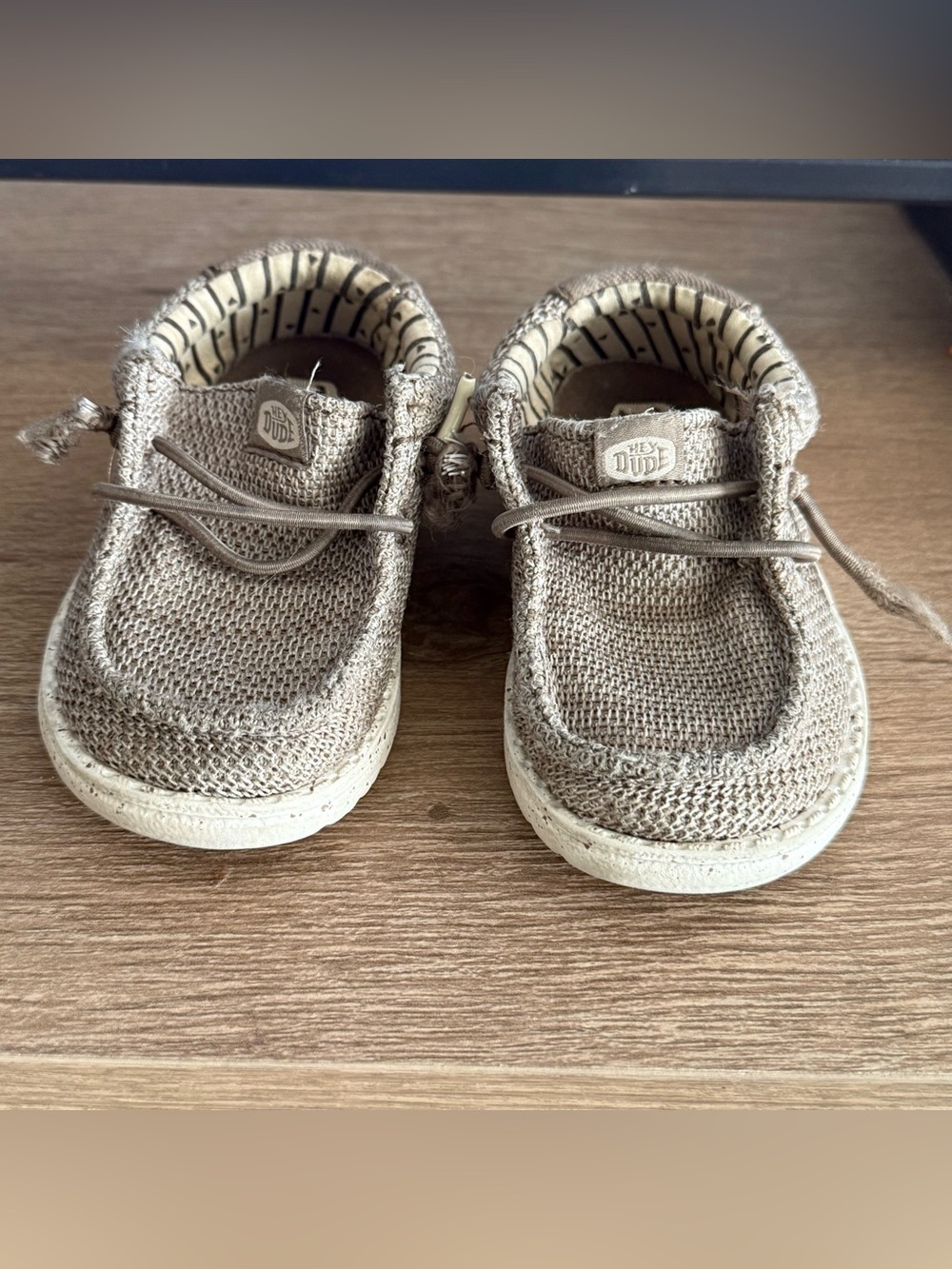Hey Dude Toddler Wally Stretch Sock Slip-On Casual Shoes in Walnut Color Size 6c